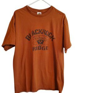 Blackrock Ridge Graphic Fruit of the Loom Heavy Cotton Tee Rusty Brown Large